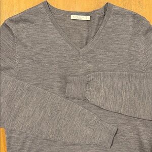 SuitSupply Gray V-Neck Men's M Sweater Merino Wool